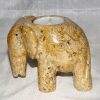 4” Fossilstone Elephant Tea Light Holder - Image 3