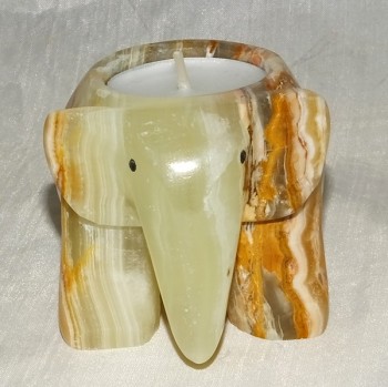 3” Onyx Elephant Tea Light Holder