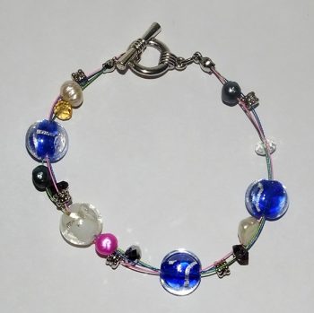 Cristallo mixed bracelet Blue, pink