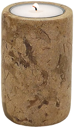 Fossil-stone Cylinder Candle Holder