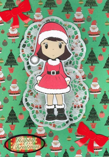 Handmade Christmas Card - Little Snow Girl