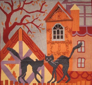 Tapestry Cushion Cover Cat's Life - Autumn