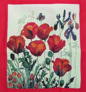 Tapestry Cushion Cover Red Poppies