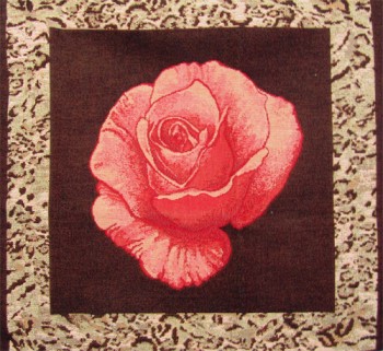 Tapestry Cushion Cover with a red rose