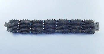 Grey-blue Bead flat bracelet