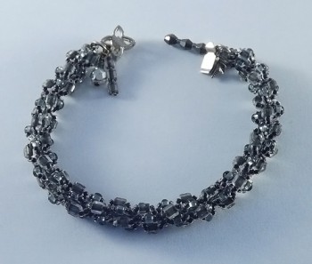 Grey Bead Spiral Bracelet