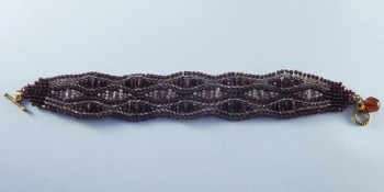 Burgundy Bead Wavy Bracelet