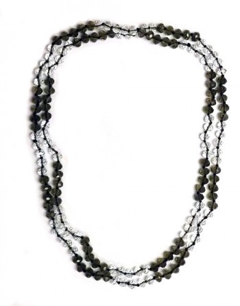 Necklace made out of black and white Crystal Beads