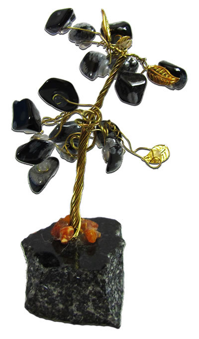 Gemstone Tree / Black obsidian