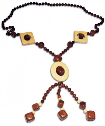 Fancy necklace made from wooden details and beads