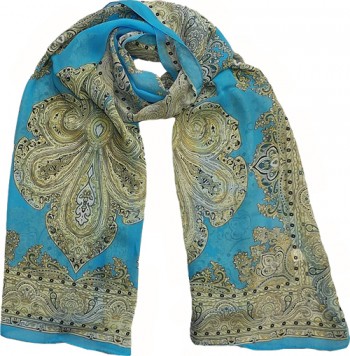 Sky Blue Fantasy Print Scarf