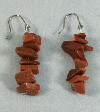 Earrings goldstone